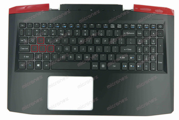 Acer 6B.GM1N2.001 Palmrest Keyboard LED US-International black with red finish