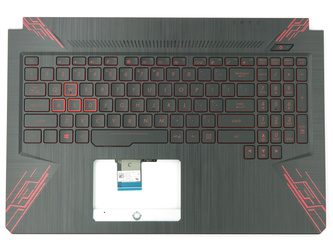 Asus 90NR00J2-R31UI0 Palmrest Keyboard LED US-International black with red finish