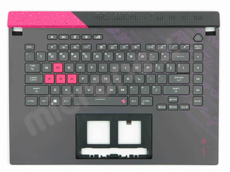 Asus ROG Strix G15 G513IR Palmrest Keyboard LED RGB 4 ZONE US-International gray with pink finish