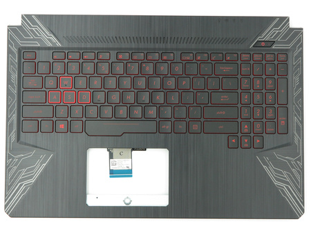 Asus 90NR00J3-R31UI0 Palmrest Keyboard LED US-International black with silver finish