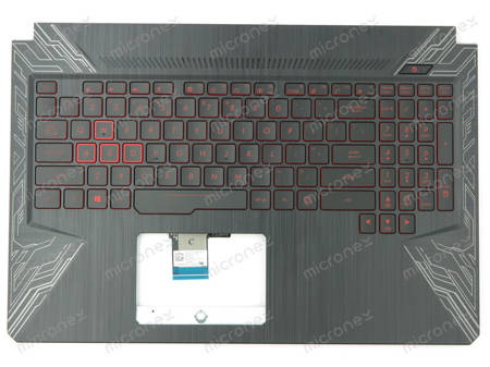 Asus 90NR00J3-R31US0 Palmrest Keyboard LED US-International black with silver finish