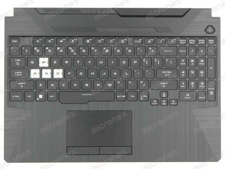 Asus TUF Gaming F15 FX506LH FX506LHB Palmrest Keyboard LED RGB US-International black