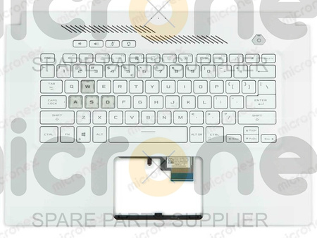 Asus TUF Dash F15 FX516PE Palmrest Keyboard LED US-International white