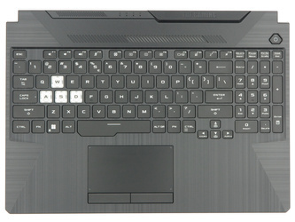 Asus TUF Gaming F15 FX506LH FX506LHB Palmrest Keyboard LED RGB US-International black