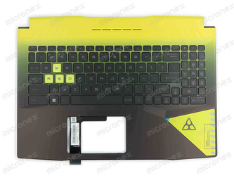 MSI MS-1583 Palmrest Keyboard LED US-International black and yellow
