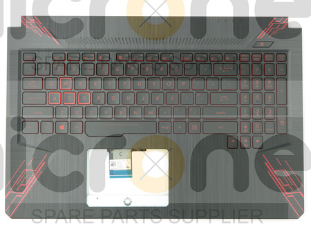 Asus 90NR00J2-R31UI0 Palmrest Keyboard LED US-International black with red finish