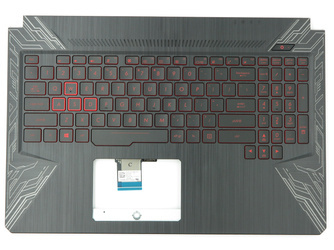 Asus 90NR00J3-R31UI1 Palmrest Keyboard LED US-International black with silver finish