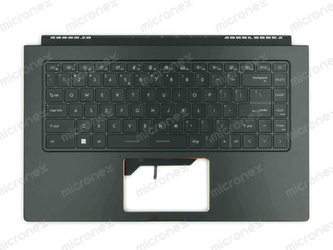 MSI Summit E15 A11SCS A11SCST Palmrest Keyboard LED US-International Aluminum black
