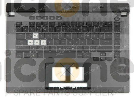 Asus 90NR0572-R32UI0 Palmrest Keyboard LED RGB 4 ZONE US-International gray with black finish