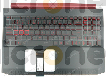 Acer Nitro 5 AN515-43 Palmrest Keyboard LED US-International black with red finish