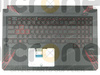Asus 90NR00J2-R31US0 Palmrest Keyboard LED US-International black with red finish
