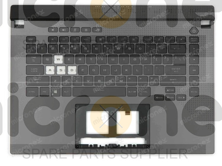 Asus ROG Strix G15 G513QR Palmrest Keyboard LED RGB 4 ZONE US-International gray with black finish