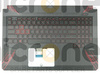 Asus 90NR00J2-R31UI1 Palmrest Keyboard LED US-International black with red finish