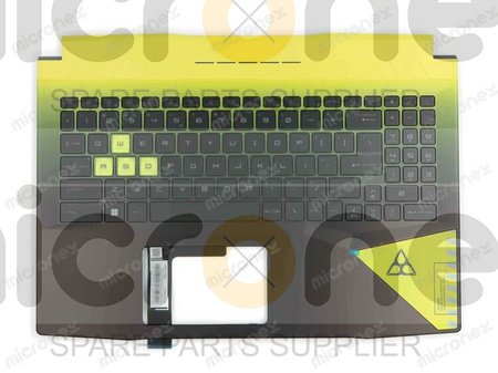 MSI MS-1583 Palmrest Keyboard LED US-International black and yellow